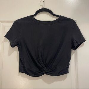 SIZE S | Women’s Black Tie Front Short Sleeve T-Shirt